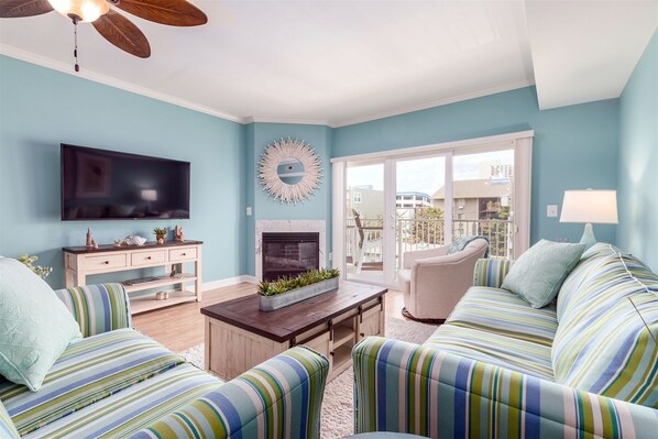 Living Room with balcony access