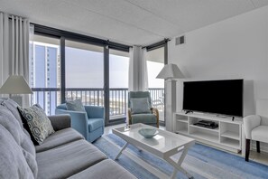 Tranquil Living Room w/ an Ocean View
