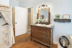 Stall shower in the bathroom