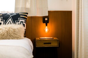 Primary bedroom. Sometimes, mood lighting is a must. This one dims so you can set the mood yourself. 