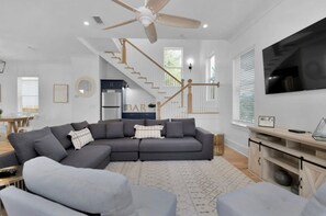 Plenty of seating to hangout after a fun day at the beach