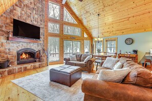 Living Room | 1st Floor | 2-Story Home | Free WiFi
