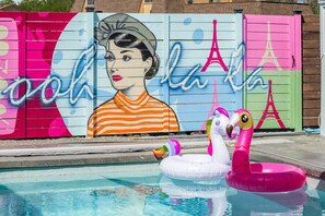 Custom Art Wall by the Pool