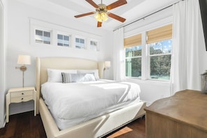 Recharge in the king size bed with black out shades