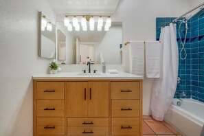 Bathroom 2 with tub/shower combo and brand-new vanity