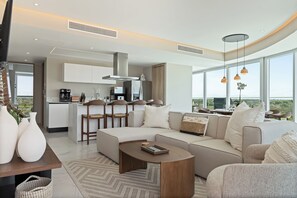 Dining, Living and Kitchen areas