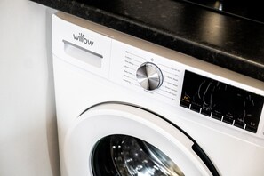 washing machine with tablets and detergent