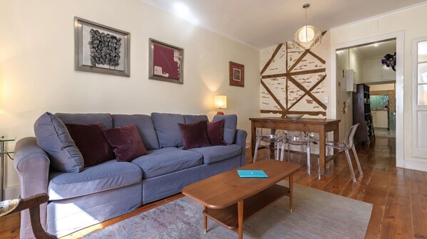A comfortable living and dining area with classic touches. #HomeAwayFromHome #TimelessCharm #Portugal #PT #Lisbon