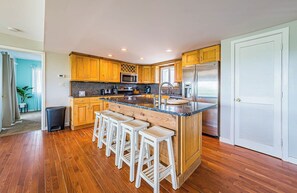 Island seating in kitchen