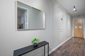 Bright, clean, and welcoming hallway
