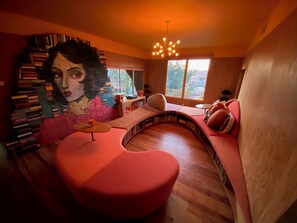 Living Room with view of the Hollywood Sign & Griffith Observatory