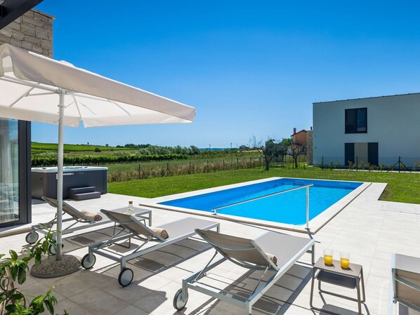 Swimming Pool, Resort, Outdoor Furniture, Chair, Landscaping, Sunlounger, Shade, Estate, Eco Hotel, Villa