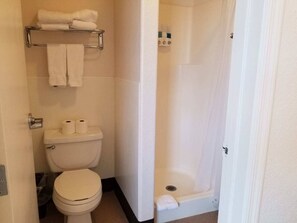 Bathroom with Complimentary Shampoo, Conditioner, & Body Wash