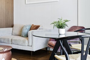 Cozy living area for the guests to relax