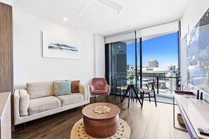 Experience luxury living while lounging around this elegant living room