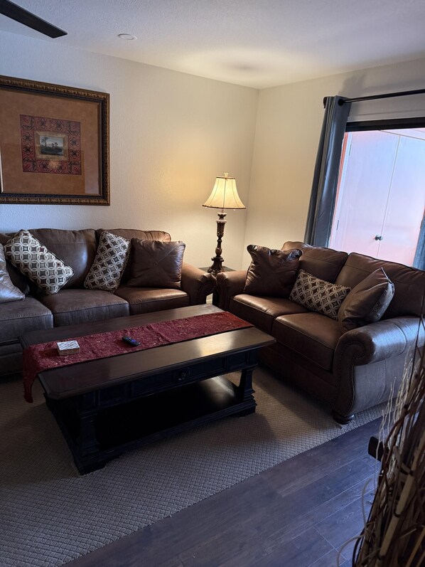 Cozy and comfortable living room with sofa bed couch.