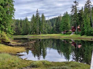 Looking from across the tideland towards the lodge. Great kayaking here!