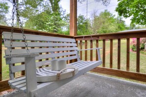 Relax and unwind on the porch swing. I promise it's peaceful! 