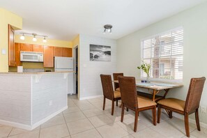 Dining area and kitchen