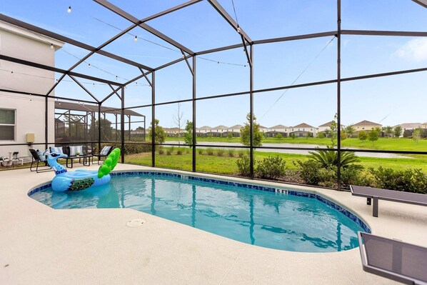 Private Swimming Pool and Sundeck with Lake Views