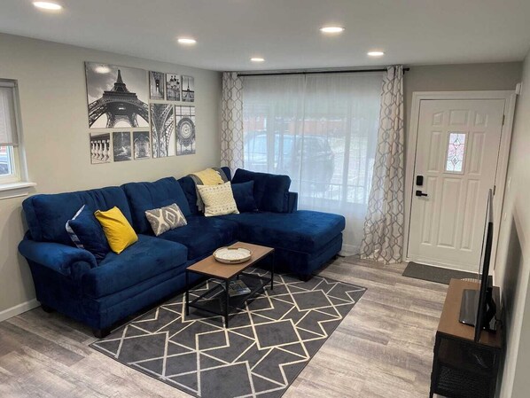 This is the most comfortable couch you will ever lounge on. Have a seat and let your stress melt away.