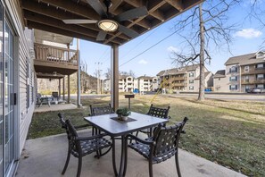 Lounge the day away or dine alfresco on the breezy patio