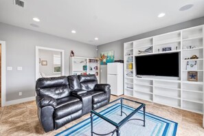1st Floor Media Room with 65" Smart TV & Refrigerator (plus games/movies/books/puzzles) (1)