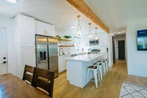 kitchen and dining area