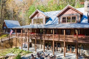 The wrap around porch wraps the entire first floor!