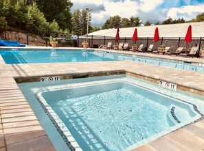 Heated year-round pool and hot tub