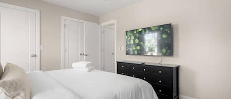 Primary bedroom to accommodate one or two. A wonderful retreat! Closet space!