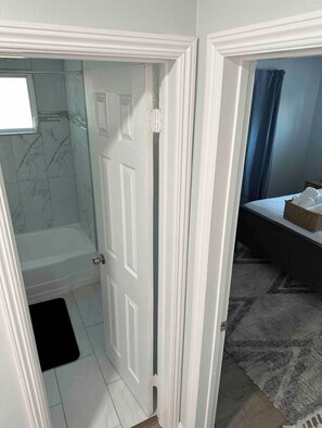 Bathroom and Bedroom side by side