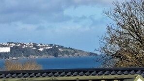 View when standing in lounge and on decking
