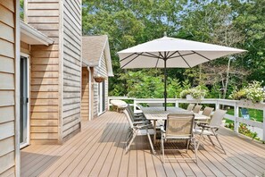 Deck Area - includes outdoor dining for 10 people; Lounge seating; and Weber BBQ