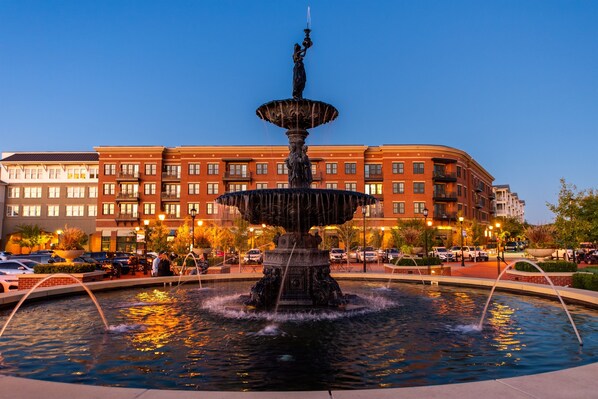 The town center lawn in the middle of the South Village, a slice of heaven.