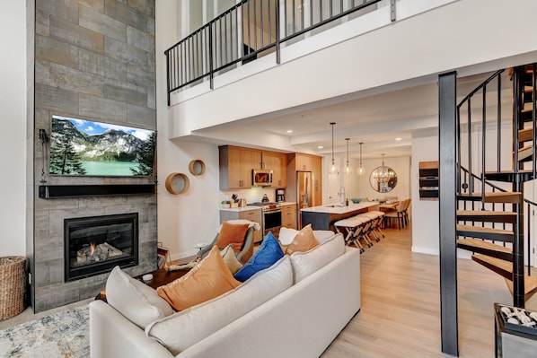 Main Floor Living Area with Views of the Upper Loft