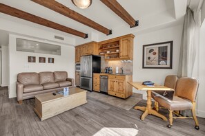 Suite A with Private King Bedroom, Fireplace, Kitchen, and Queen Sofa Sleeper