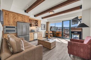 Suite A with Private King Bedroom, Fireplace, Kitchen, and Queen Sofa Sleeper