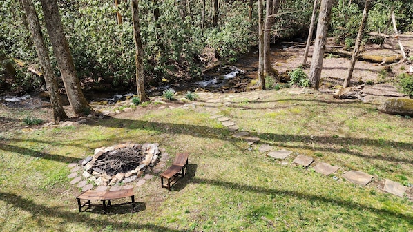 Back yard looking down from deck