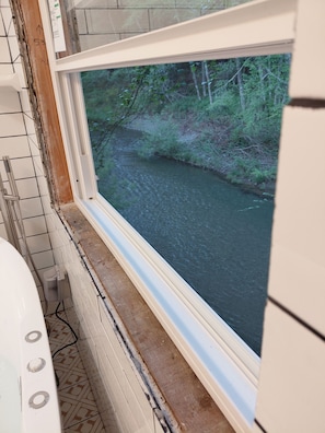 Bathroom creek view