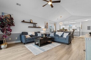 Spacious and cozy, this living room invites you to unwind in style