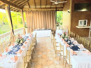 Outdoor banquet area