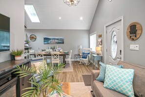 Open living and dining area.