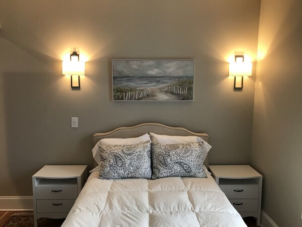 Double bed in bedroom