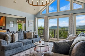 Living room includes Roku TV and a view!