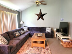 Living area with a comfy sectional sofa
