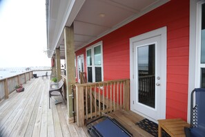 Located right off living area. Beautiful views of the bay.