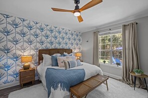 Drift off to sleep in this serene retreat after a sun-kissed day by the shore.