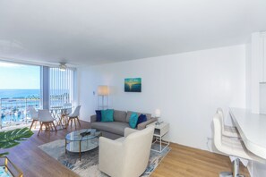 Large living area with ample seating