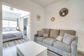Living Room | Mini-Split Heating & A/C | Queen Sleeper Sofa